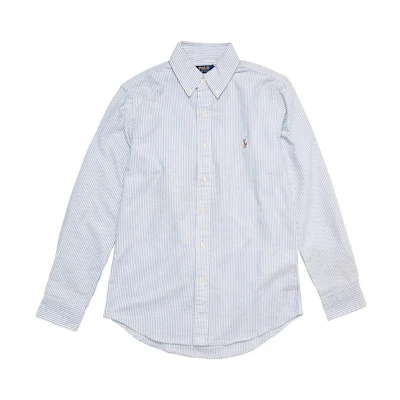 Polo Ralph Lauren FW23 Color-Block Striped Long-Sleeve Shirt Blue 710615871-001