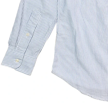 Polo Ralph Lauren FW23 Camisa Manga Larga a Rayas y Bloques de Color Azul 710615871-001 Details for Polo Ralph Lauren FW23 Camisa Manga Larga a Rayas y Bloques de Color Azul 710615871-001