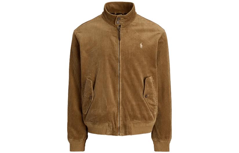 Polo Ralph Lauren FW23  Corduroy Harrington Jacket Khaki Long Sleeve Casual MNPOOTW16021-203