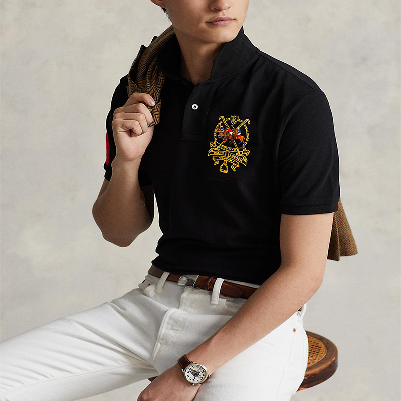 Polo Ralph Lauren FW23  Embroidered Logo Casual Polo Shirt Black. 710807546-001 圖 4