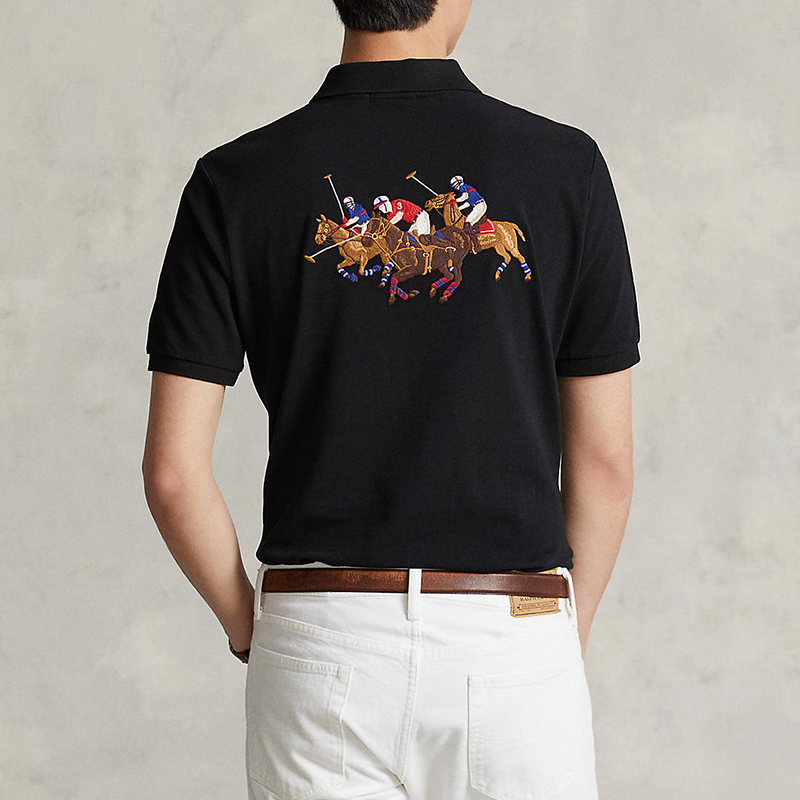 Polo Ralph Lauren FW23  Embroidered Logo Casual Polo Shirt Black. 710807546-001 圖 5