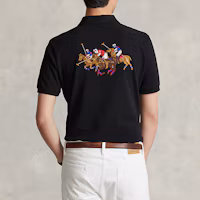 Purchase Polo Ralph Lauren FW23 刺繡標誌休閒短袖黑色POLO衫 710807546-001