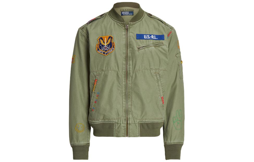 Polo Ralph Lauren FW23  Green Letter Patch Zip Jacket. MNPOOTW16021152-300