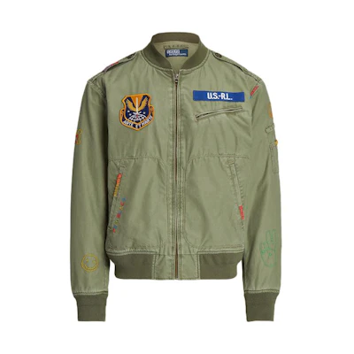 Polo Ralph Lauren FW23 Green Letter Patch Zip Jacket. MNPOOTW16021152-300