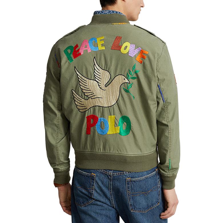 Purchase Polo Ralph Lauren FW23 綠色字母貼布拉鏈外套. MNPOOTW16021152-300