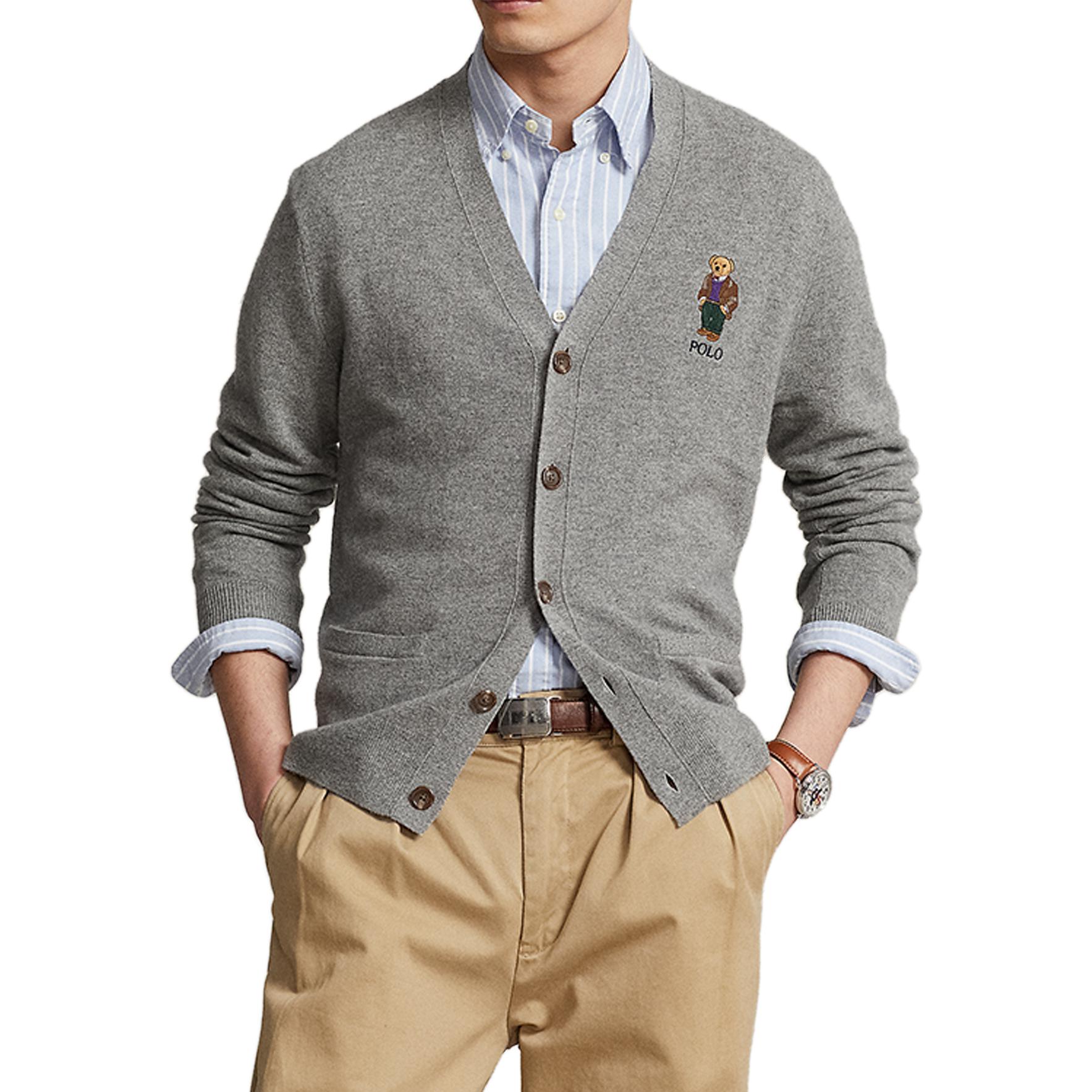 Polo Ralph Lauren FW23  Grey Logo Embroidered Knit Cardigan. MNPOSWE16821668-020 圖 5