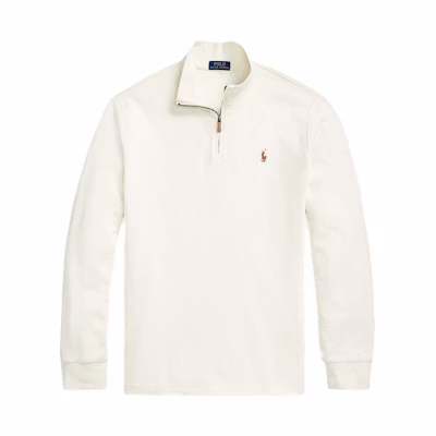 Polo Ralph Lauren FW23 Half-Turtleneck Pullover Sweatshirt White. MNPOKNI16822279-101