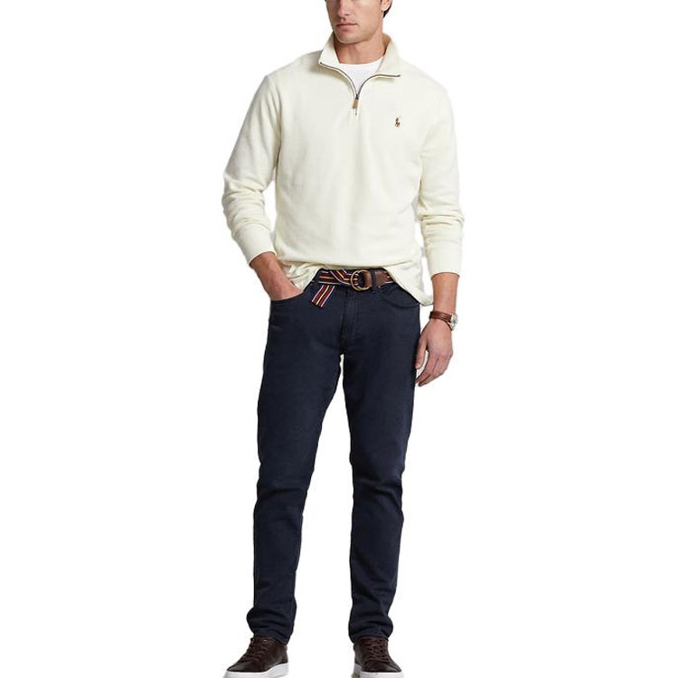 Lookbook 폴로 랄프 로렌 FW23 하프 터틀넥 풀오버 스웻셔츠 화이트. MNPOKNI16822279-101