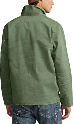 Polo Ralph Lauren FW23 Jaket Herringbone Lengan Panjang Warna Hijau Olive. MNPOOTW16020752-300 Shop Polo Ralph Lauren FW23 Jaket Herringbone Lengan Panjang Warna Hijau Olive. MNPOOTW16020752-300