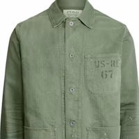 Purchase Polo Ralph Lauren FW23 橄欖綠人字紋長袖外套 MNPOOTW16020752-300