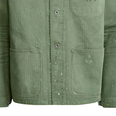 Polo Ralph Lauren FW23 Jaket Herringbone Lengan Panjang Warna Hijau Olive. MNPOOTW16020752-300 Sizing Polo Ralph Lauren FW23 Jaket Herringbone Lengan Panjang Warna Hijau Olive. MNPOOTW16020752-300