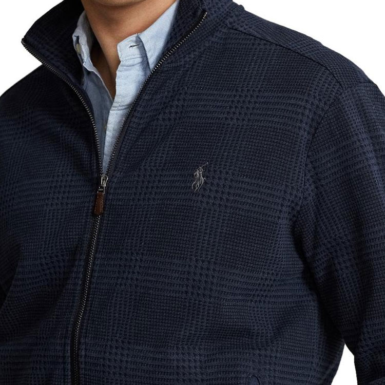 Details for Polo Ralph Lauren FW23  Logo Embroidered Navy Blue Knit Jacket. MNPOKNI16823155-410