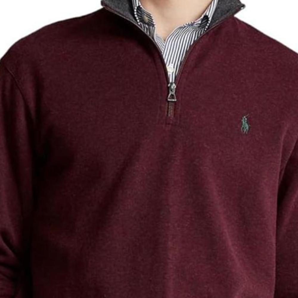 Polo Ralph Lauren FW23  Logo Embroidered Stand Collar Sweatshirt Maroon. 710812963-040 圖 5