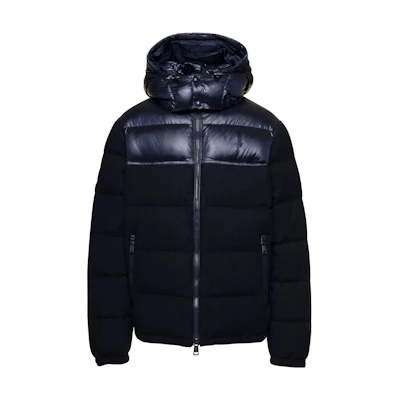 Polo Ralph Lauren FW23 Navy Blue Hooded Down Jacket with Zipper. 710922806-001