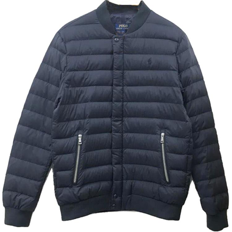 Order Polo Ralph Lauren FW23 Jaket Baseball Kerah Navy Blue Solid. 710813403-001