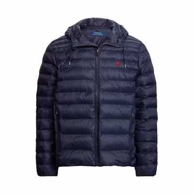 Polo Ralph Lauren FW23 Navy Blue Solid Logo Embroidered Zip Hoodie Jacket. MNPOOTW16021129-410