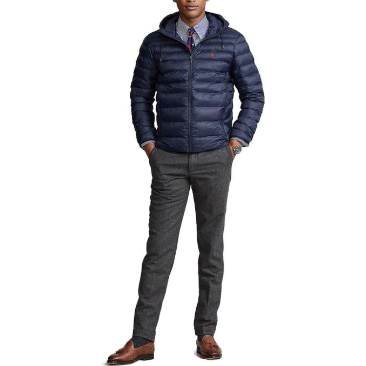 Polo Ralph Lauren FW23  Navy Blue Solid Logo Embroidered Zip Hoodie Jacket. MNPOOTW16021129-410 圖 3