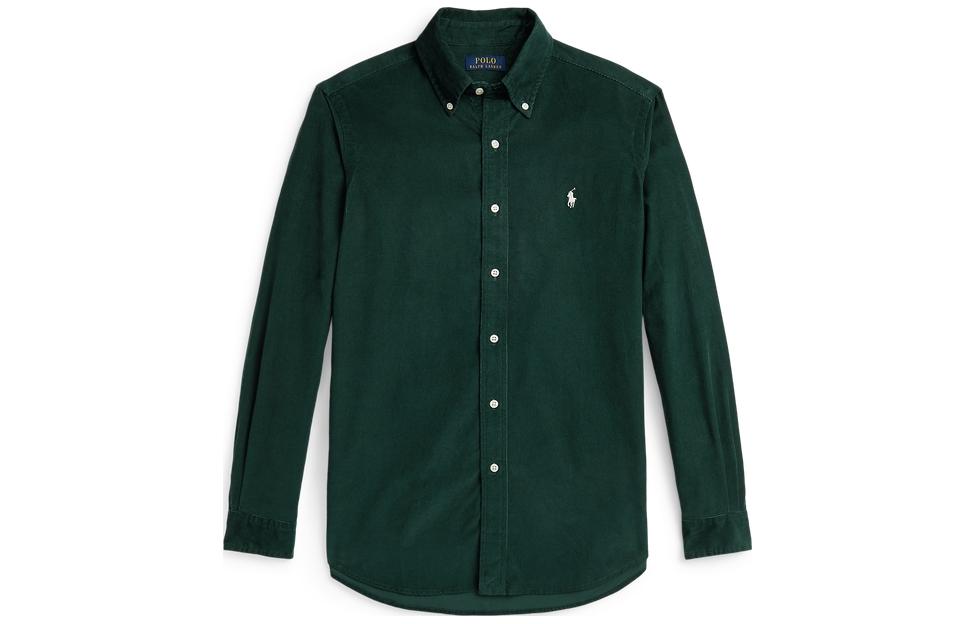 Polo Ralph Lauren FW23  Solid Color Button-Up Long Sleeve Shirt Green MNPOWOV16823237-300 圖 2