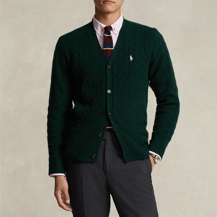 Polo Ralph Lauren FW23  Solid Color Casual Knit Cardigan Long Sleeve Sweater MNPOSWE16821675-200 圖 13