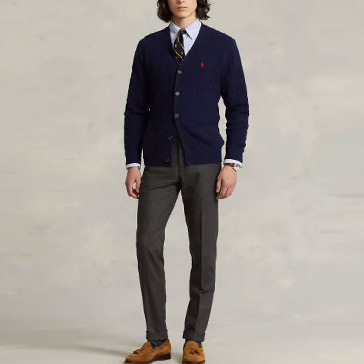 Polo Ralph Lauren FW23  Solid Color Casual Knit Cardigan Long Sleeve Sweater MNPOSWE16821675-200 圖 8