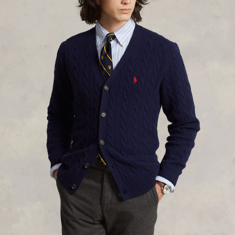 Polo Ralph Lauren FW23  Solid Color Casual Knit Cardigan Long Sleeve Sweater MNPOSWE16821675-200 圖 9