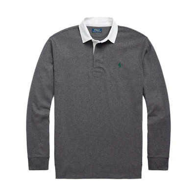 Polo Ralph Lauren FW23 Solid Color Casual Long-Sleeve Polo Shirt Grey MNPOKNI16823074-020
