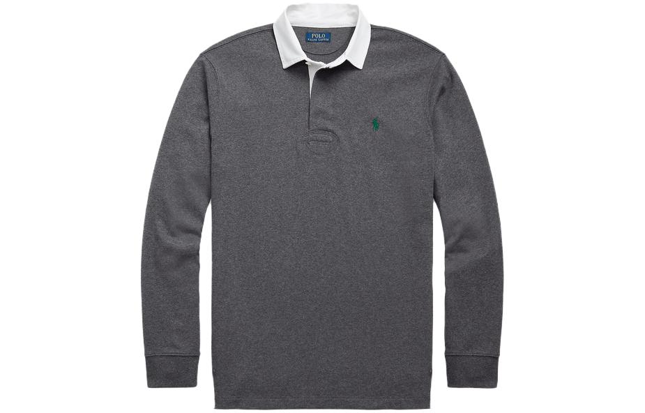 Polo Ralph Lauren FW23  Solid Color Casual Long-Sleeve Polo Shirt Grey MNPOKNI16823074-020 圖 2