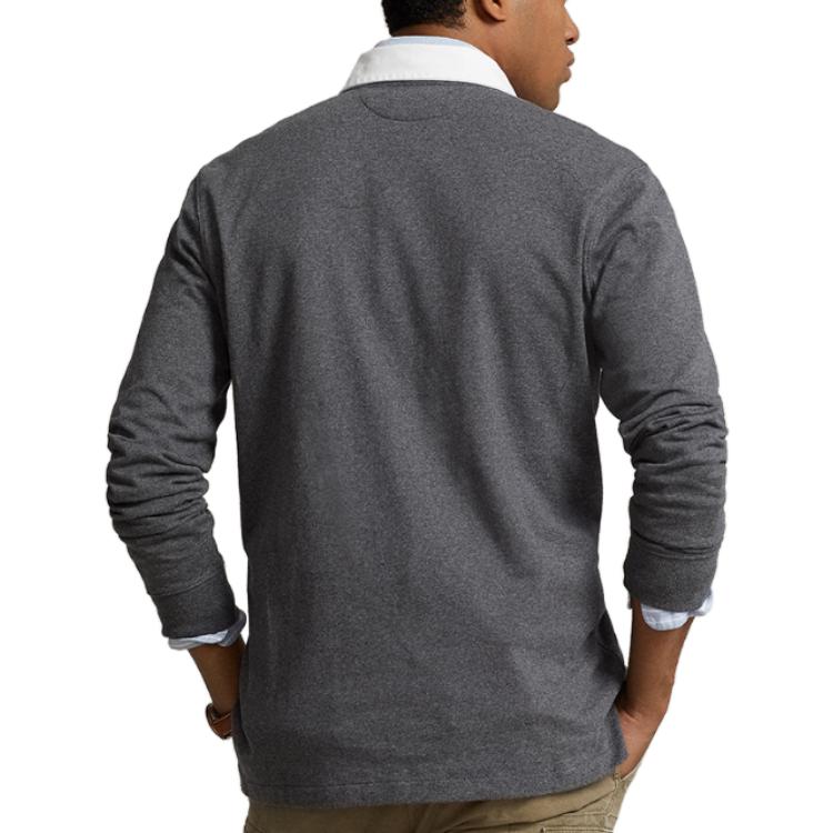 Polo Ralph Lauren FW23  Solid Color Casual Long-Sleeve Polo Shirt Grey MNPOKNI16823074-020 圖 4