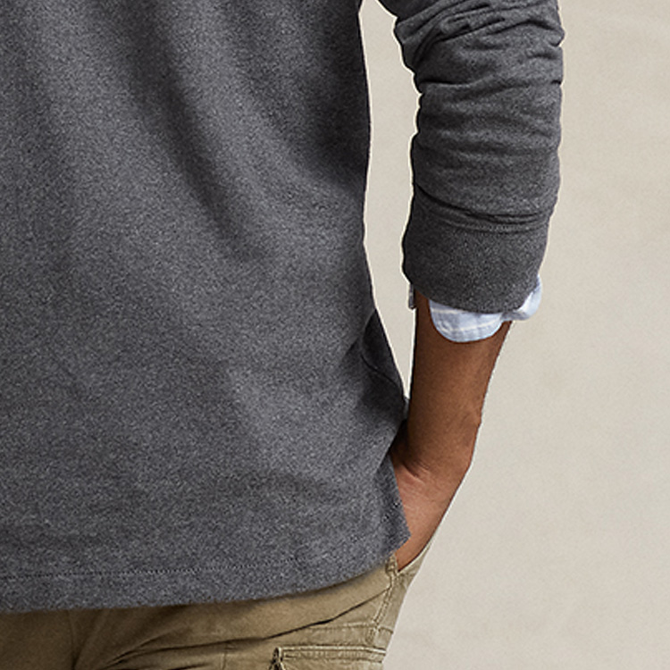 Polo Ralph Lauren FW23  Solid Color Casual Long-Sleeve Polo Shirt Grey MNPOKNI16823074-020 圖 6