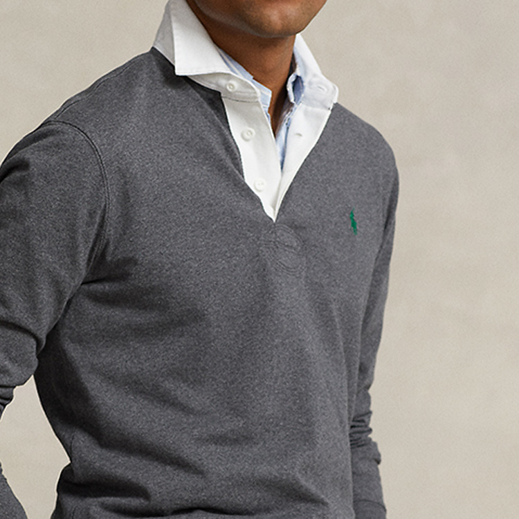 Polo Ralph Lauren FW23  Solid Color Casual Long-Sleeve Polo Shirt Grey MNPOKNI16823074-020 圖 7