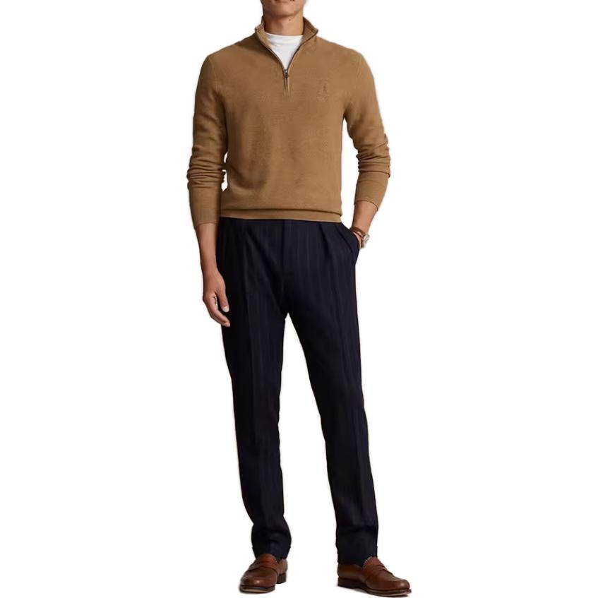 Polo Ralph Lauren FW23  Solid Half-Zip Knit Sweater Brown. MNPOSWE16821697-200 圖 3