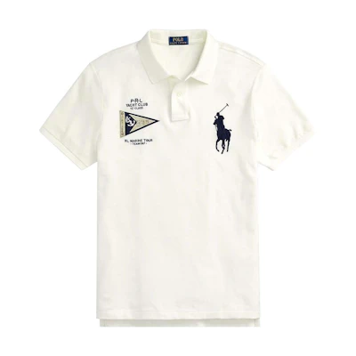 Polo Ralph Lauren FW23 White Animal Logo Print Short Sleeve Polo Shirt 710910565-003