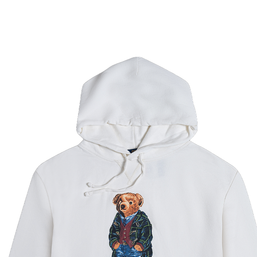 Shop Polo Ralph Lauren 2023秋冬白色熊印花连帽衫 男款 MNPOKNI16810692-E86