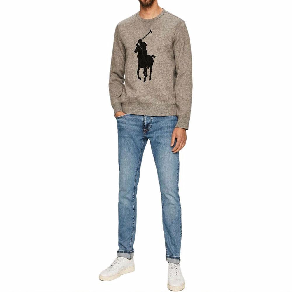 Shop Polo Ralph Lauren FW23 Sweatshirt Logo Big Pony Bordir Abu-abu. 710766862-013