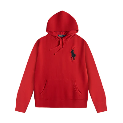 Polo Ralph Lauren FW23 Big Pony Logo Embroidered Red Hoodie for Men 710790622-010