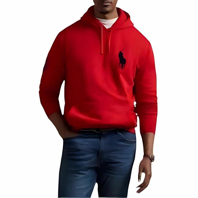 Polo Ralph Lauren FW23 Big Pony Logo Embroidered Red Hoodie for Men 710790622-010 圖 4