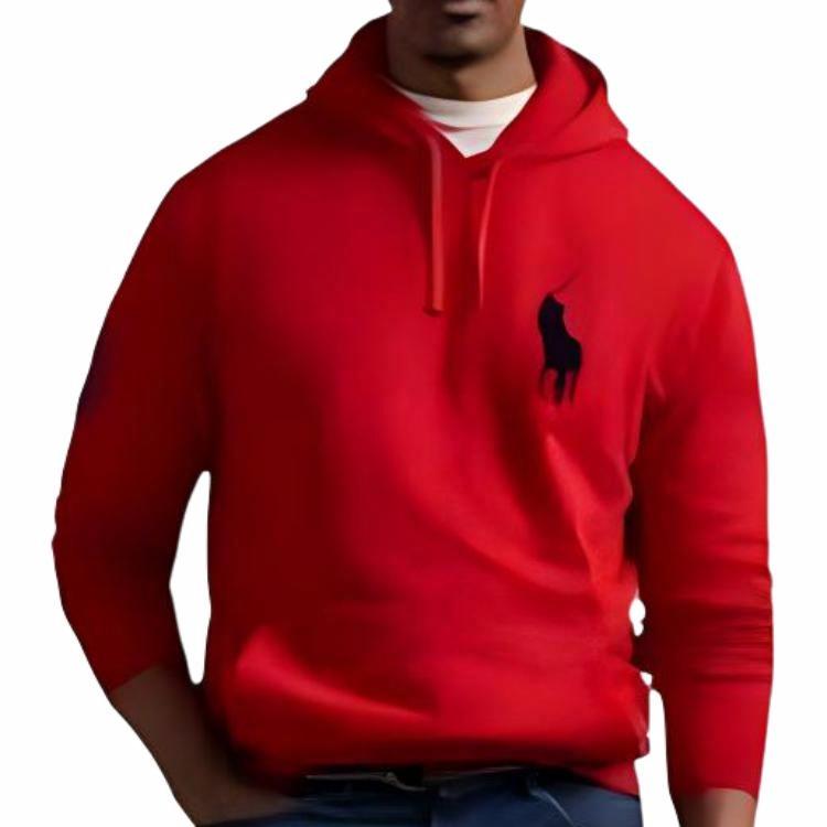Polo Ralph Lauren FW23 Big Pony Logo Embroidered Red Hoodie for Men 710790622-010 圖 5