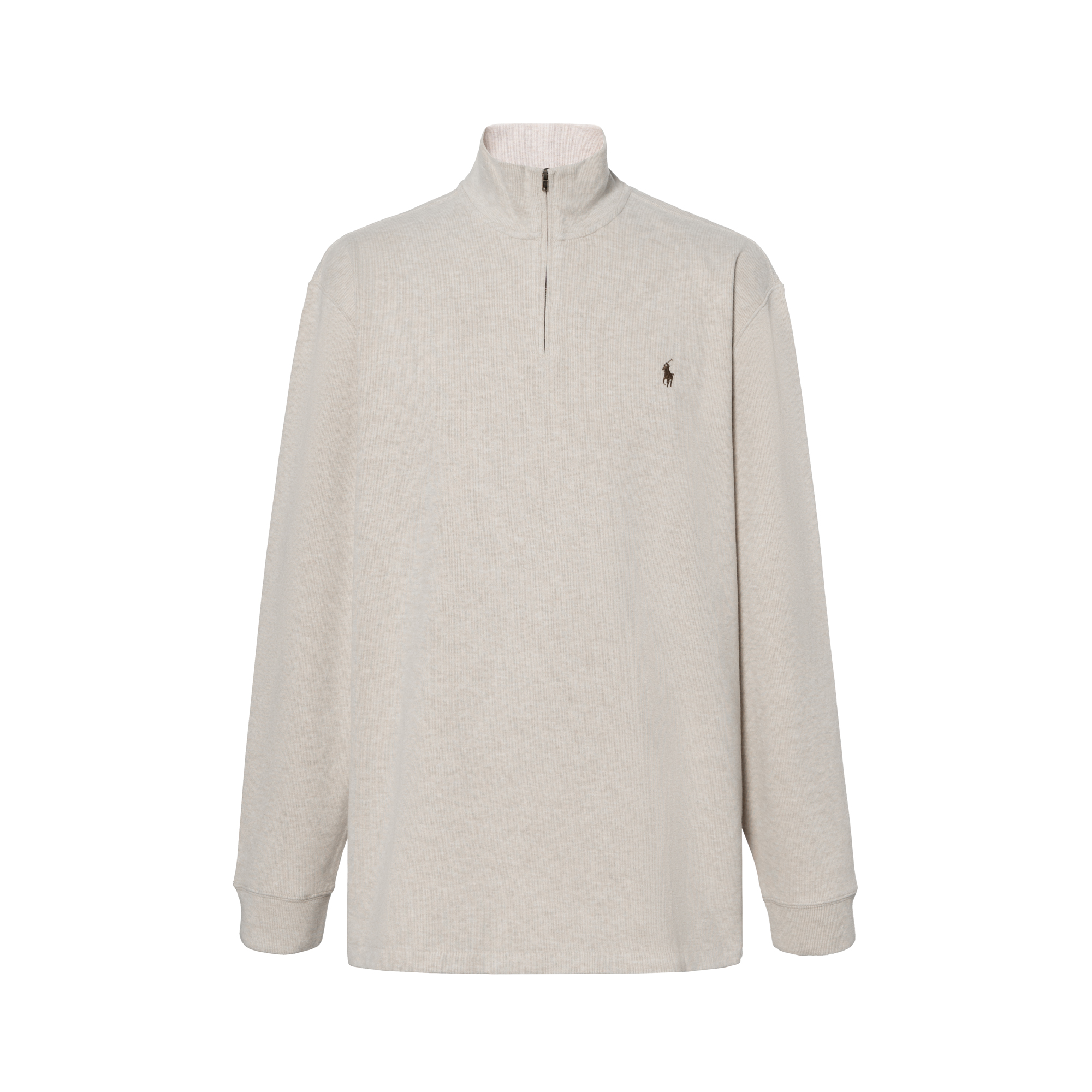 Polo Ralph Lauren FW23 Classic Embroidered Logo Half-Zip Oatmeal Sweatshirt Men 710635035-039