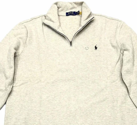 Polo Ralph Lauren FW23 Half-Zip Sweatshirt Pria Logo Bordir Klasik Oatmeal. 710635035-039 Details for Polo Ralph Lauren FW23 Half-Zip Sweatshirt Pria Logo Bordir Klasik Oatmeal. 710635035-039