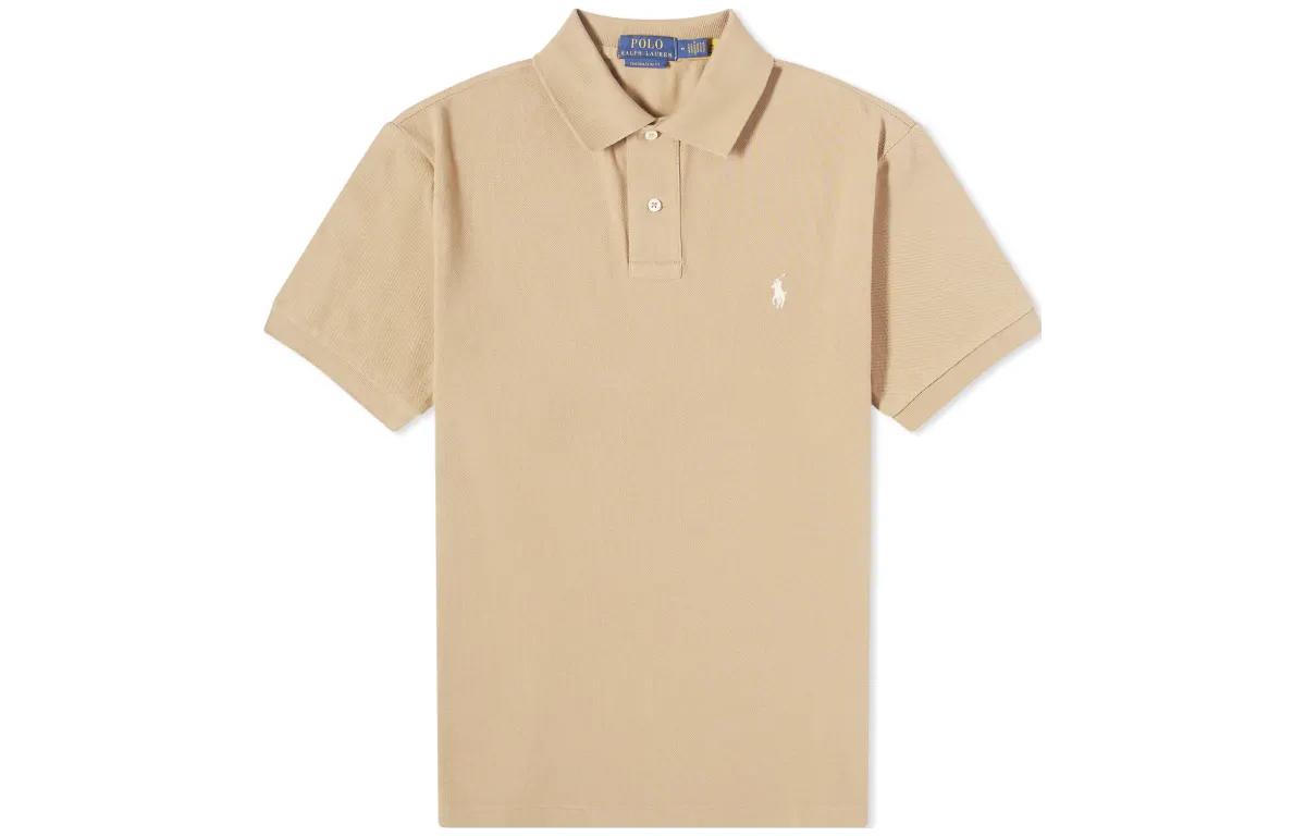 Polo Ralph Lauren FW23 Custom Slim Fit Embroidered Logo Polo Shirt Brown Mens. 710680784-332