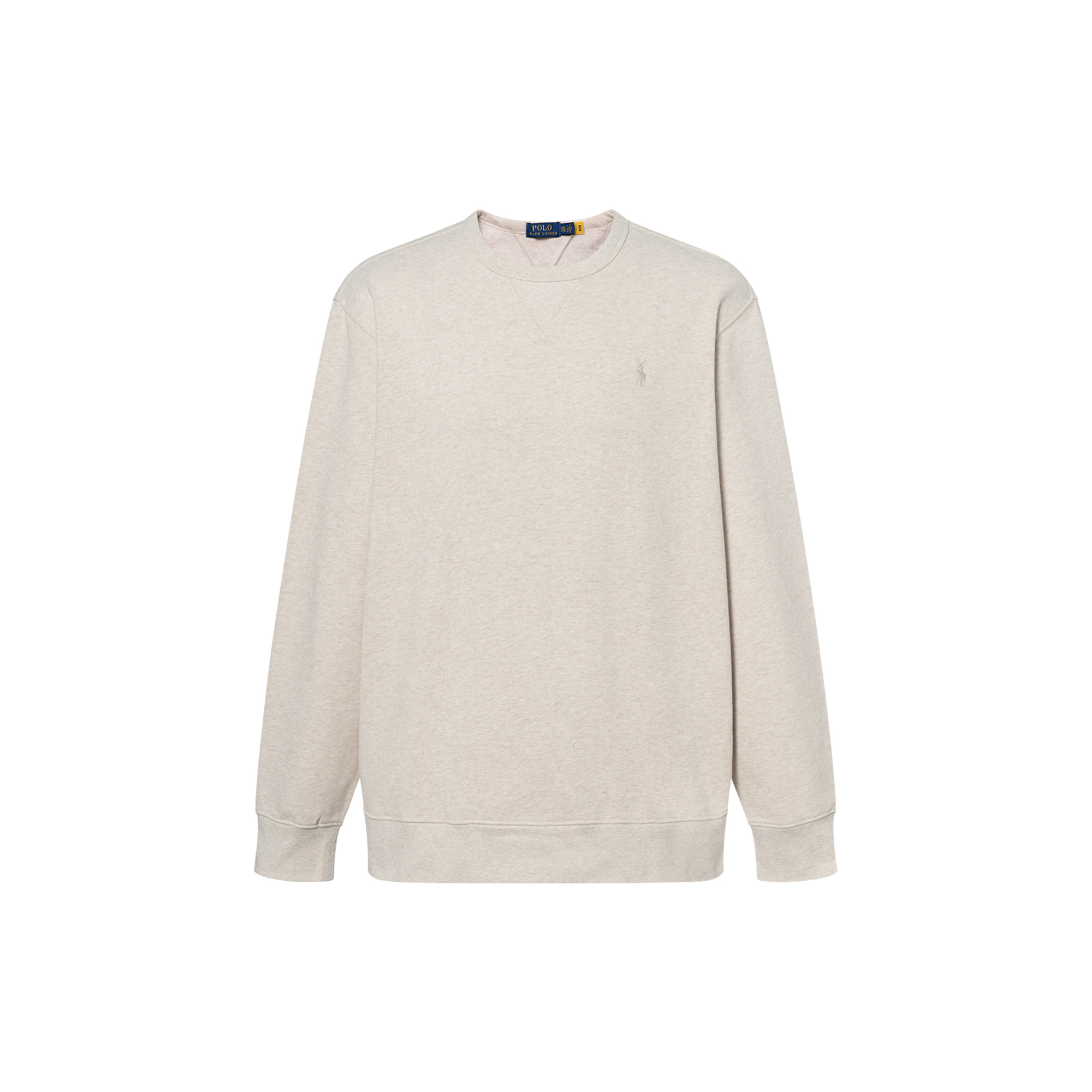 Polo Ralph Lauren FW23 Embroidered Logo Crewneck Fleece Sweatshirt Men Beige 710790783-011