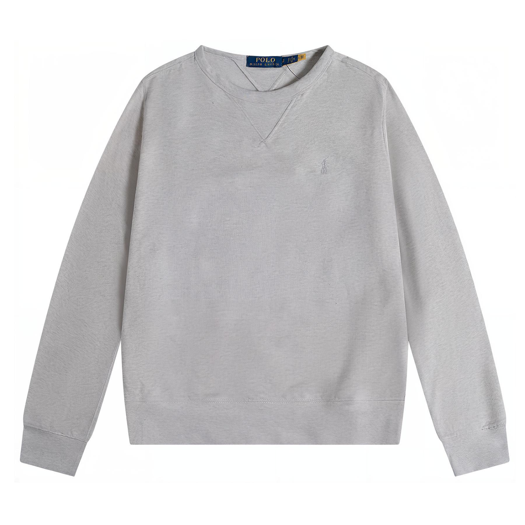 Order Polo Ralph Lauren FW23 Baju Fleece Logo Sulam Crewneck Lelaki Beige 710790783-011