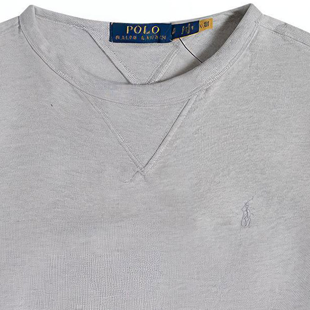 Shop Polo Ralph Lauren FW23 Baju Fleece Logo Sulam Crewneck Lelaki Beige 710790783-011