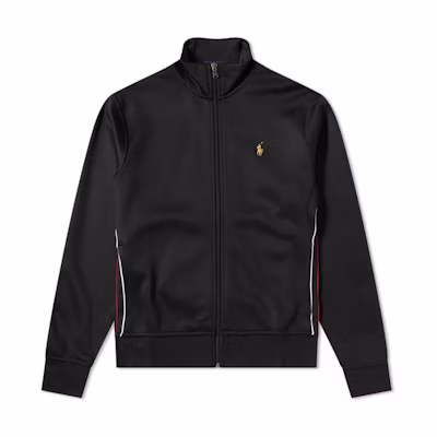 Polo Ralph Lauren FW23 Embroidered Pony Logo Track Jacket Black Mens 710828372002
