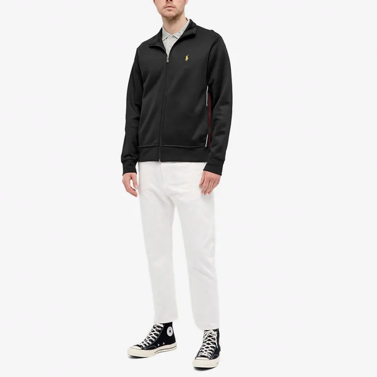 Polo Ralph Lauren FW23 Embroidered Pony Logo Track Jacket Black Mens 710828372002 圖 3