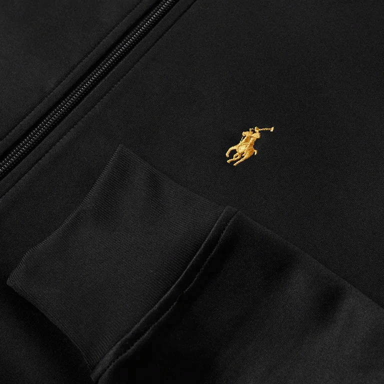Polo Ralph Lauren FW23 Embroidered Pony Logo Track Jacket Black Mens 710828372002 圖 6