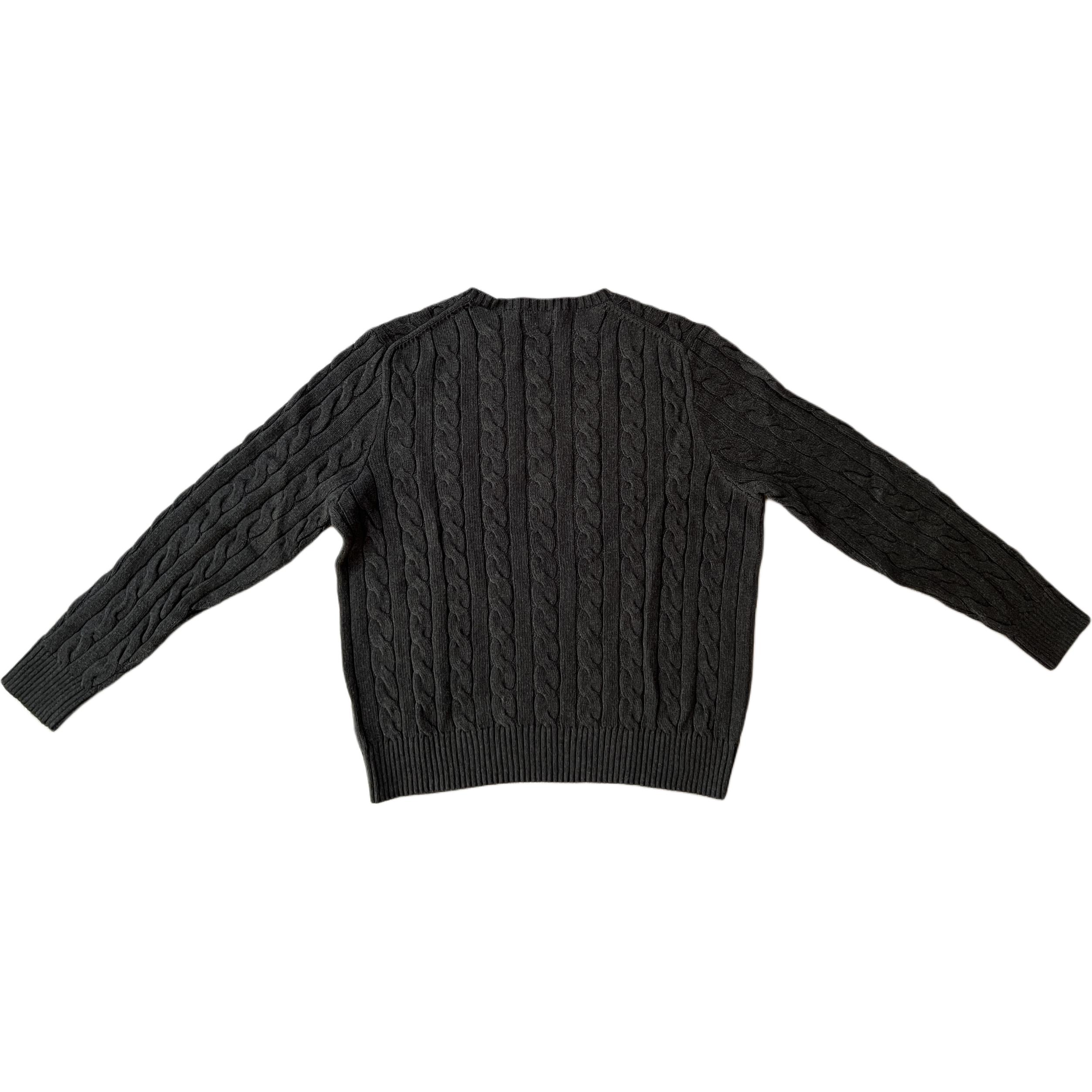 Lookbook Polo Ralph Lauren FW23 灰色Logo刺繡毛衣圓領線衫電織經典款式。 710918998-019