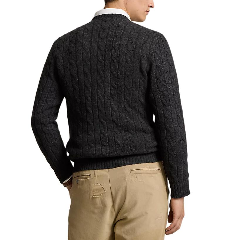 Purchase Polo Ralph Lauren FW23 灰色Logo刺繡毛衣圓領線衫電織經典款式。 710918998-019