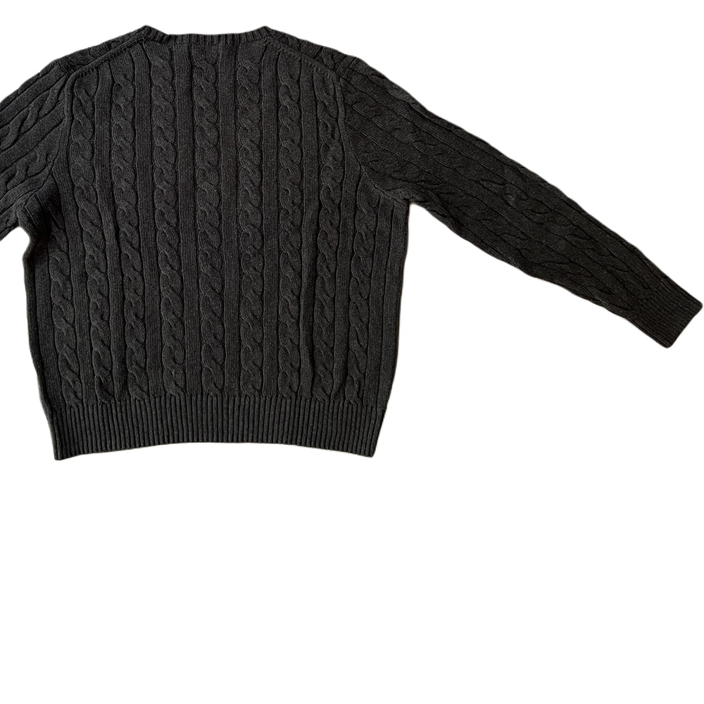 Cheap Polo Ralph Lauren FW23 灰色Logo刺繡毛衣圓領線衫電織經典款式。 710918998-019