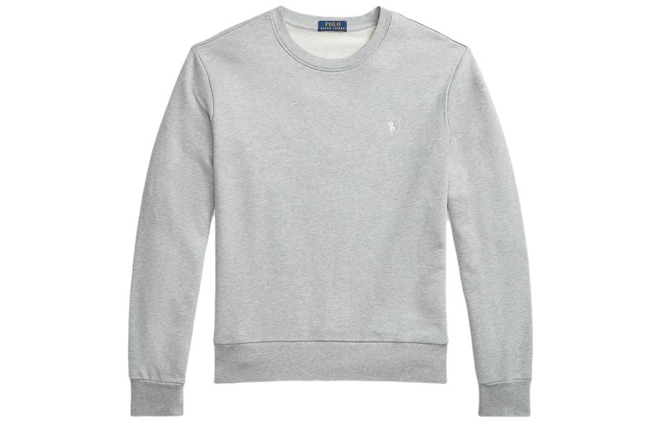 Polo Ralph Lauren FW23 Grey Crewneck Sweatshirt with Logo Embroidery for Men. MNPOKNI16823167-020